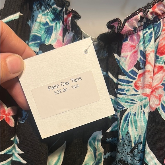 Floral Camisole Top with Pink and Green Accents - Picture 2 of 6